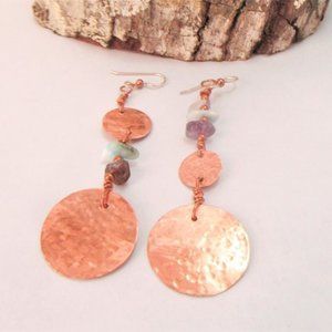 Mismatched Copper Earrings